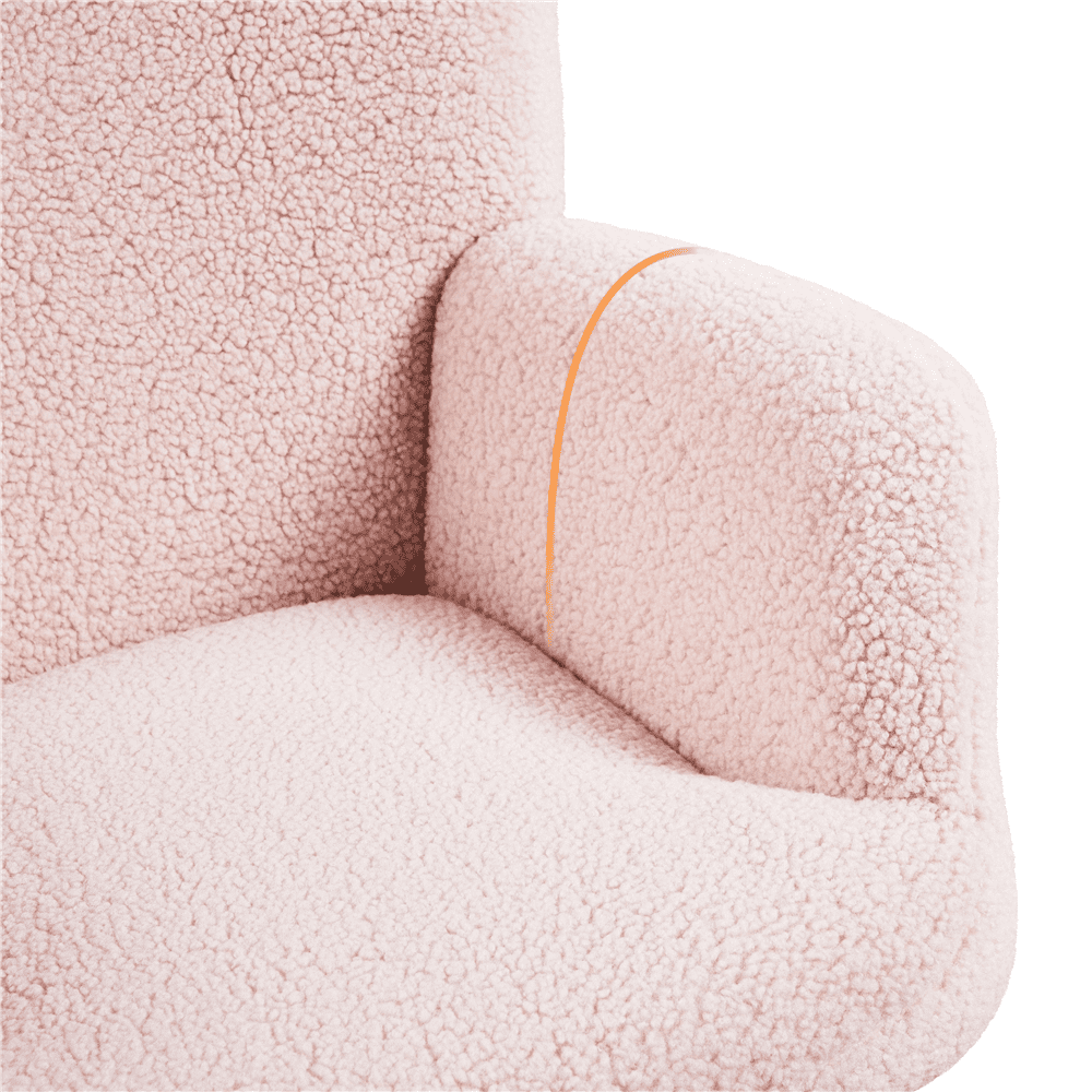 Yaheetech Modern Boucle Fabric Accent Chair with Tapered Legs, Pink