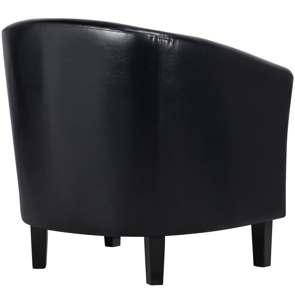 Yaheetech Faux Leather Accent Arm Chair For Living Room, Black