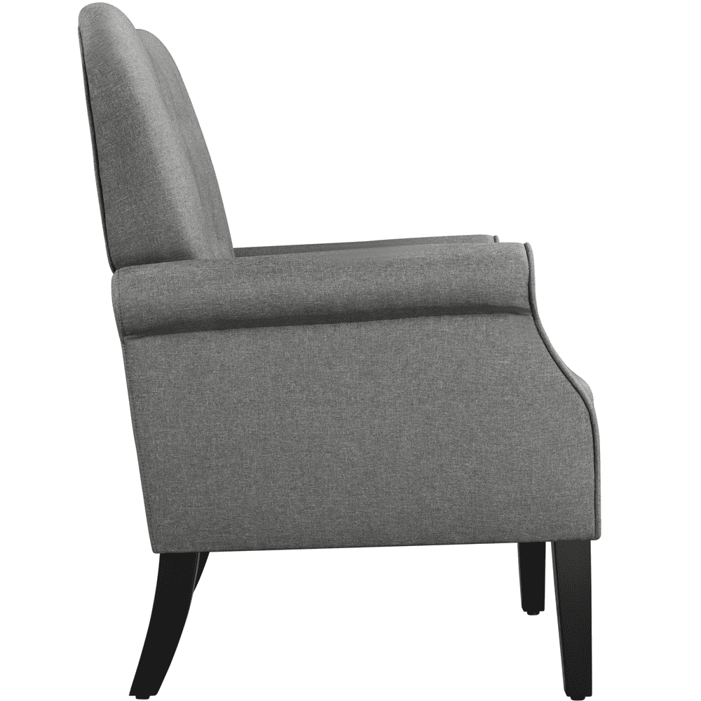 Yaheetech Modern Upholstered Accent Chair with Wooden Leg for Living Room, Dark Gray