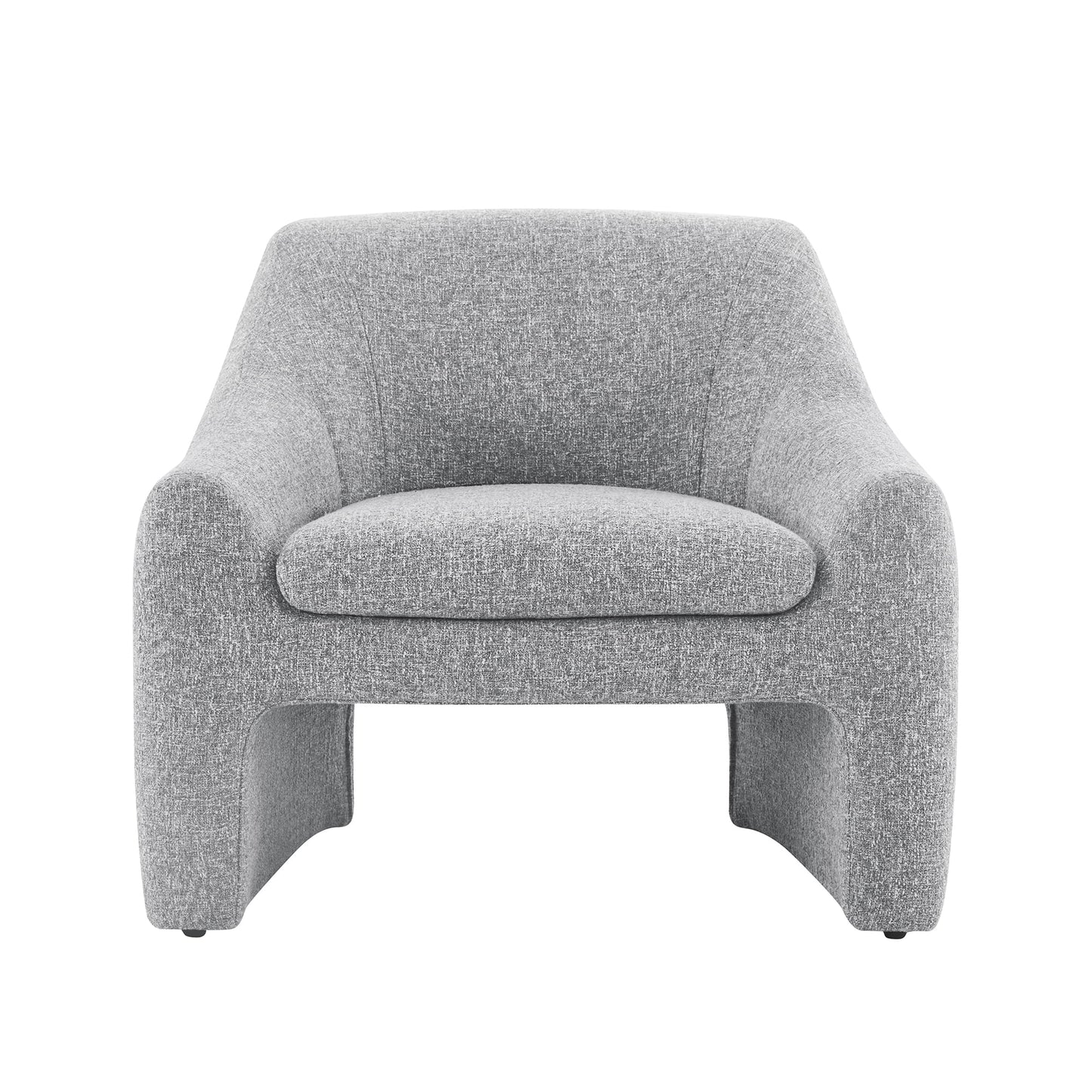 Architecturally Inspired Comfy Modern Accent Arm Chair, Gray Upholstered Comfortable for Home