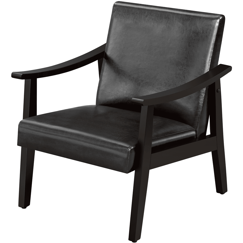 Yaheetech Set of 2 Mid-Century Faux Leather Accent Chair for Adult, Black