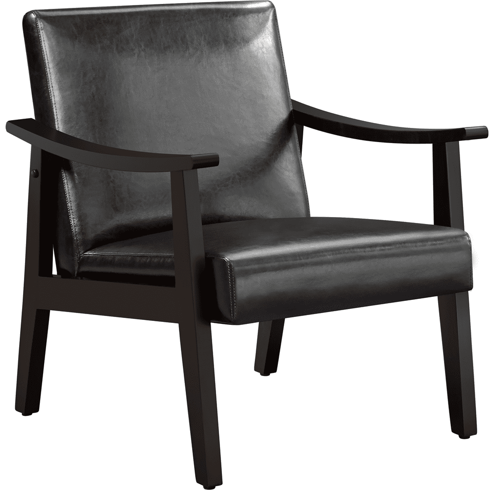 Yaheetech Set of 2 Mid-Century Faux Leather Accent Chair for Adult, Black