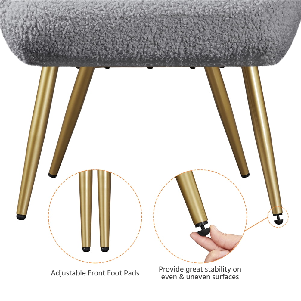 Yaheetech Set of 2 Modern Boucle Fabric Accent Chair, Gray