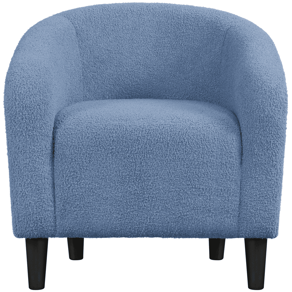 Yaheetech Upholstered Boucle Club Chair Accent Barrel Chair,Blue