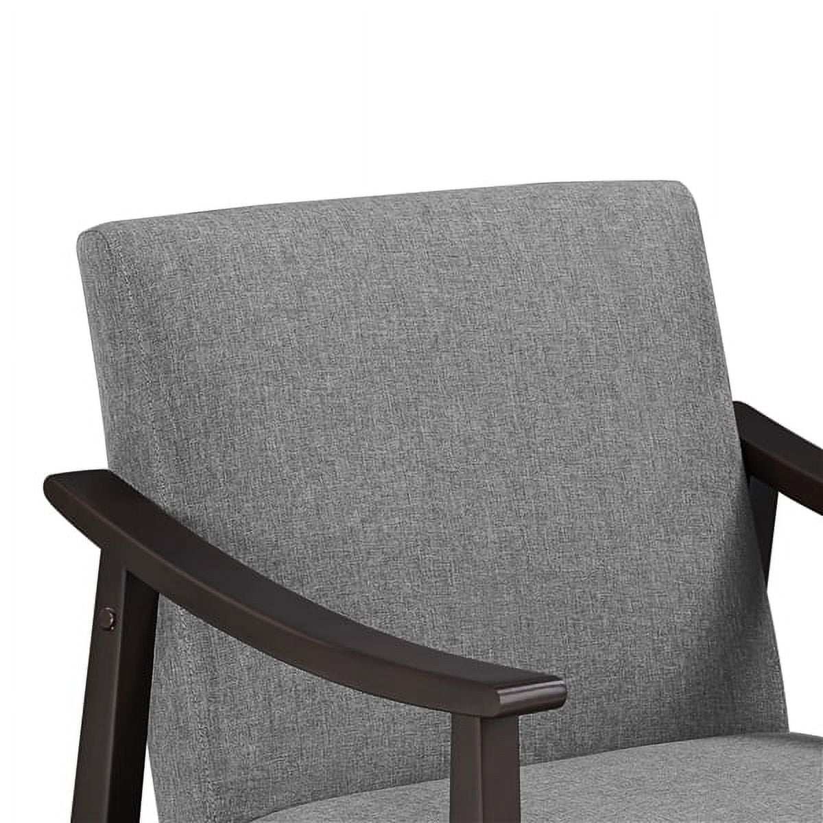 Yaheetech Modern Fabric Accent Armchair with Rubber Wood Legs, Dark Gray