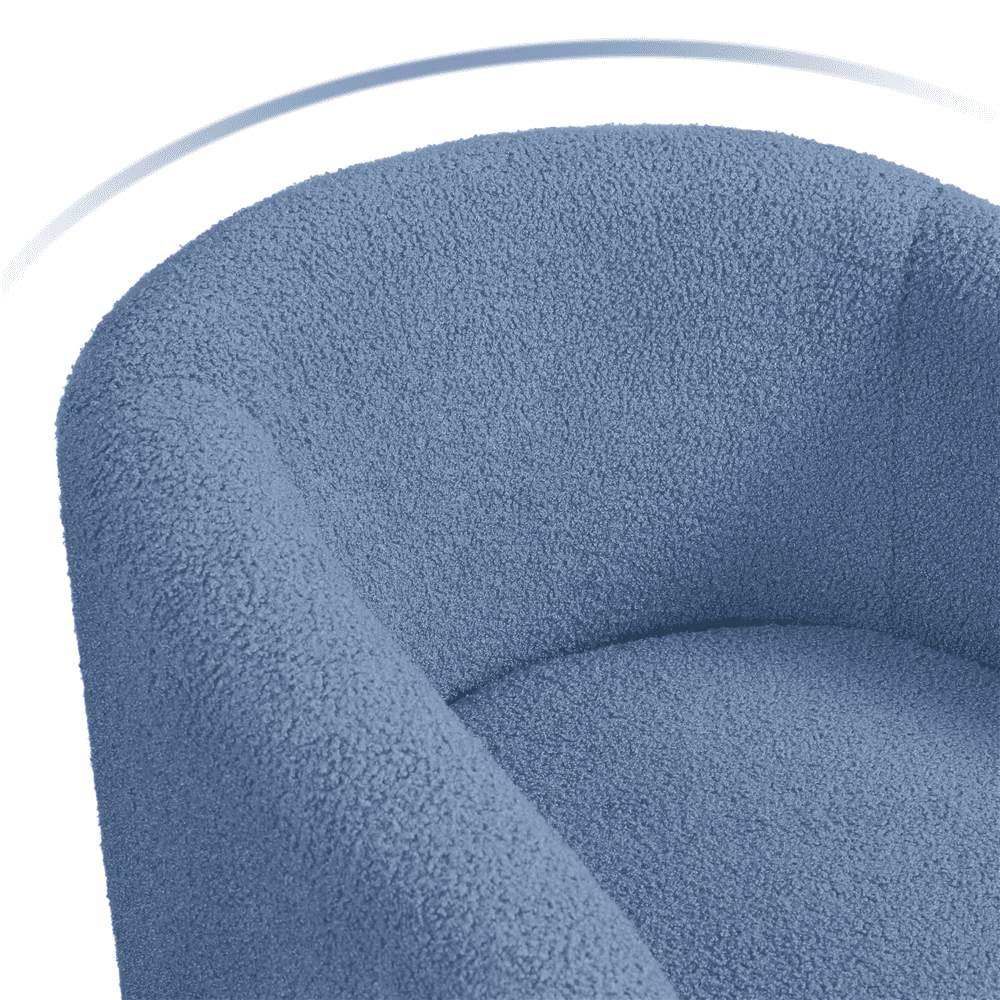 Yaheetech Upholstered Boucle Club Chair Accent Barrel Chair,Blue