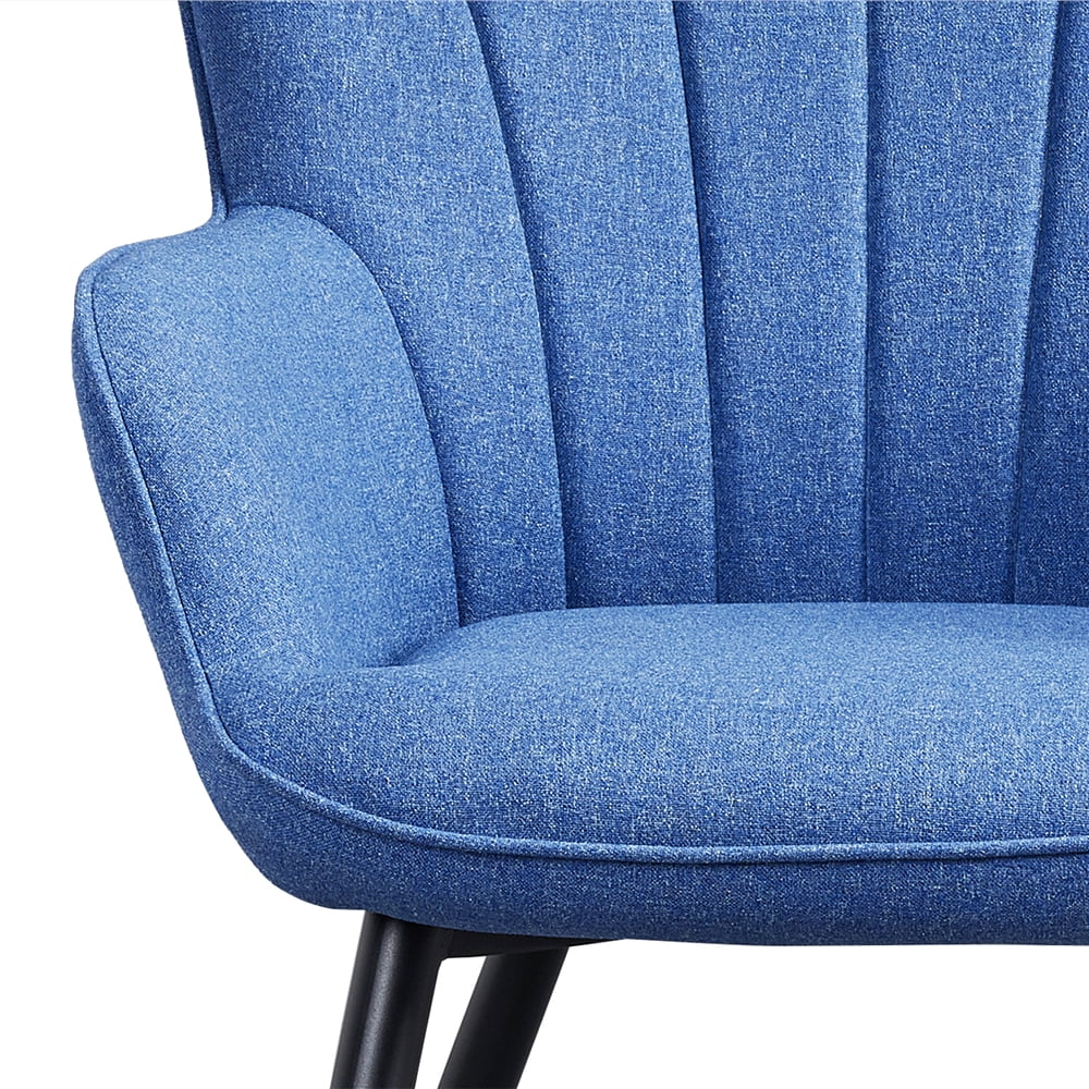 Alden Design Upholstered Fabric Modern Accent Chair, Blue