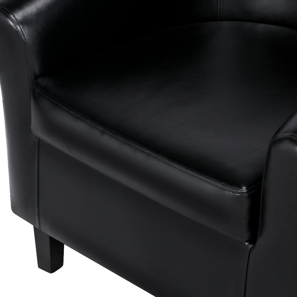 Yaheetech Faux Leather Accent Arm Chair For Living Room, Black