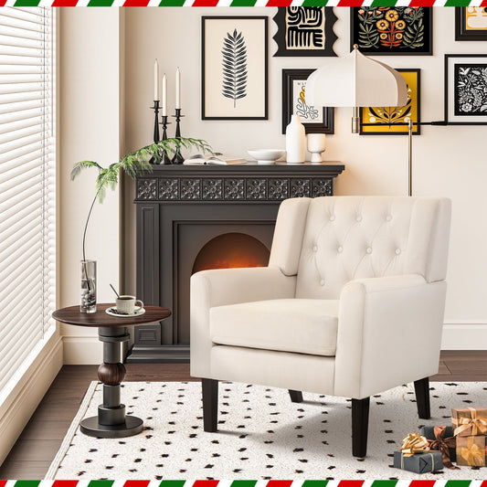 AUSTUFF Modern Accent Chair Arm Chair for Living Room, Beige