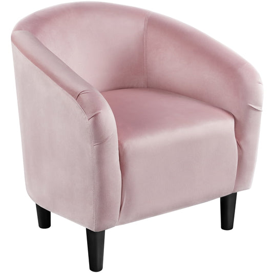 Alden Design Barrel Accent Chair, Pink Velvet