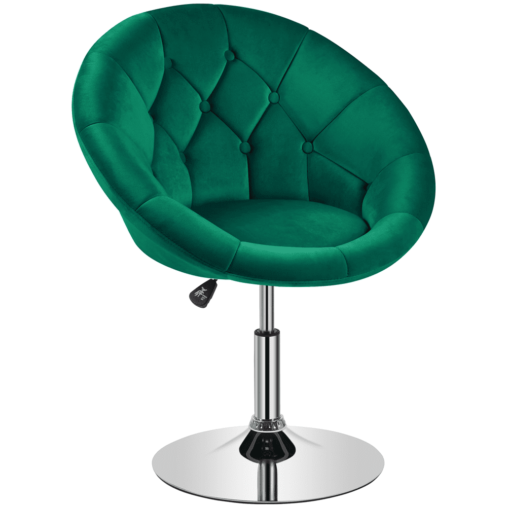 Alden Design Modern Tufted Adjustable Barrel Swivel Accent Chair, Green Velvet