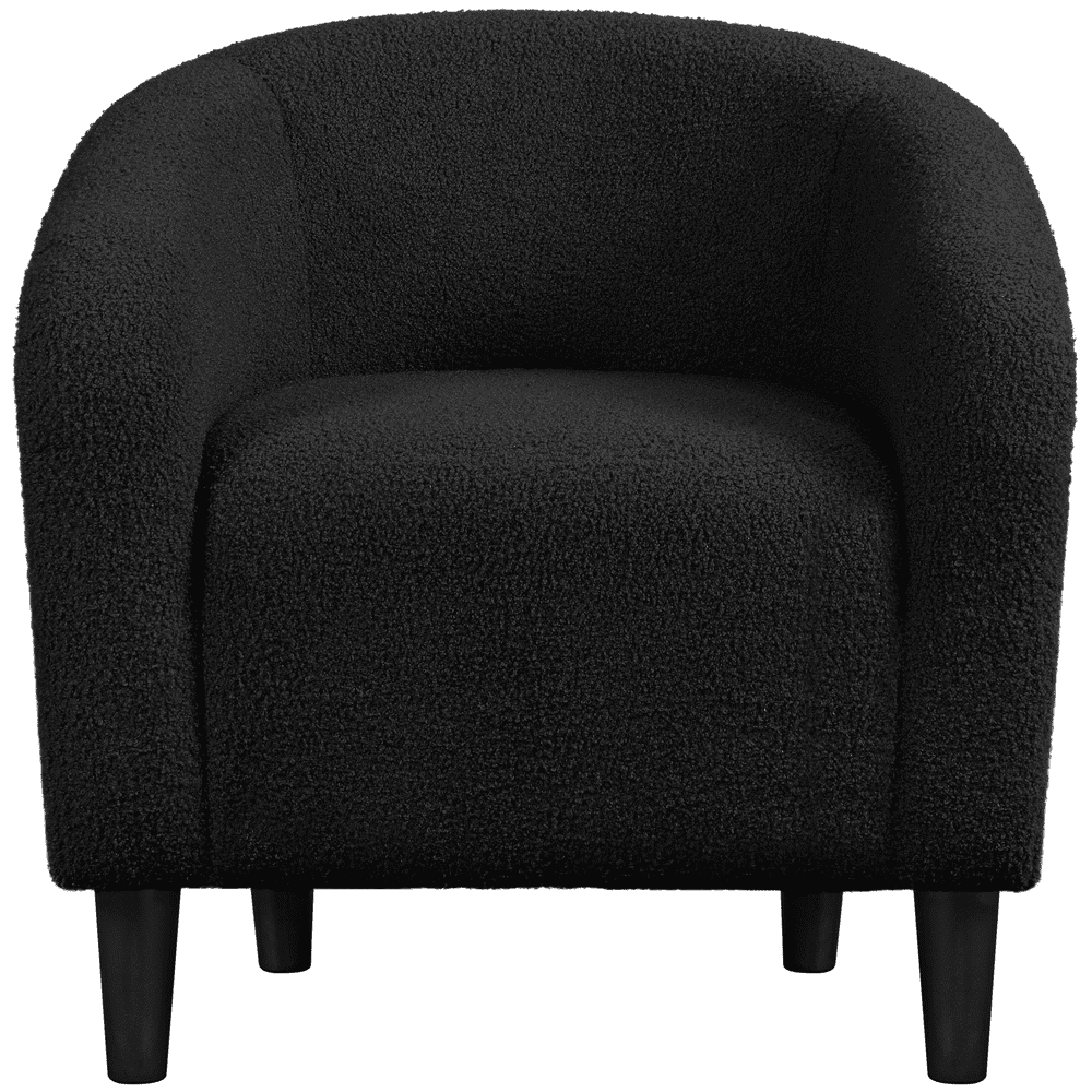 Yaheetech Upholstered Boucle Club Chair Accent Barrel Chair,Black