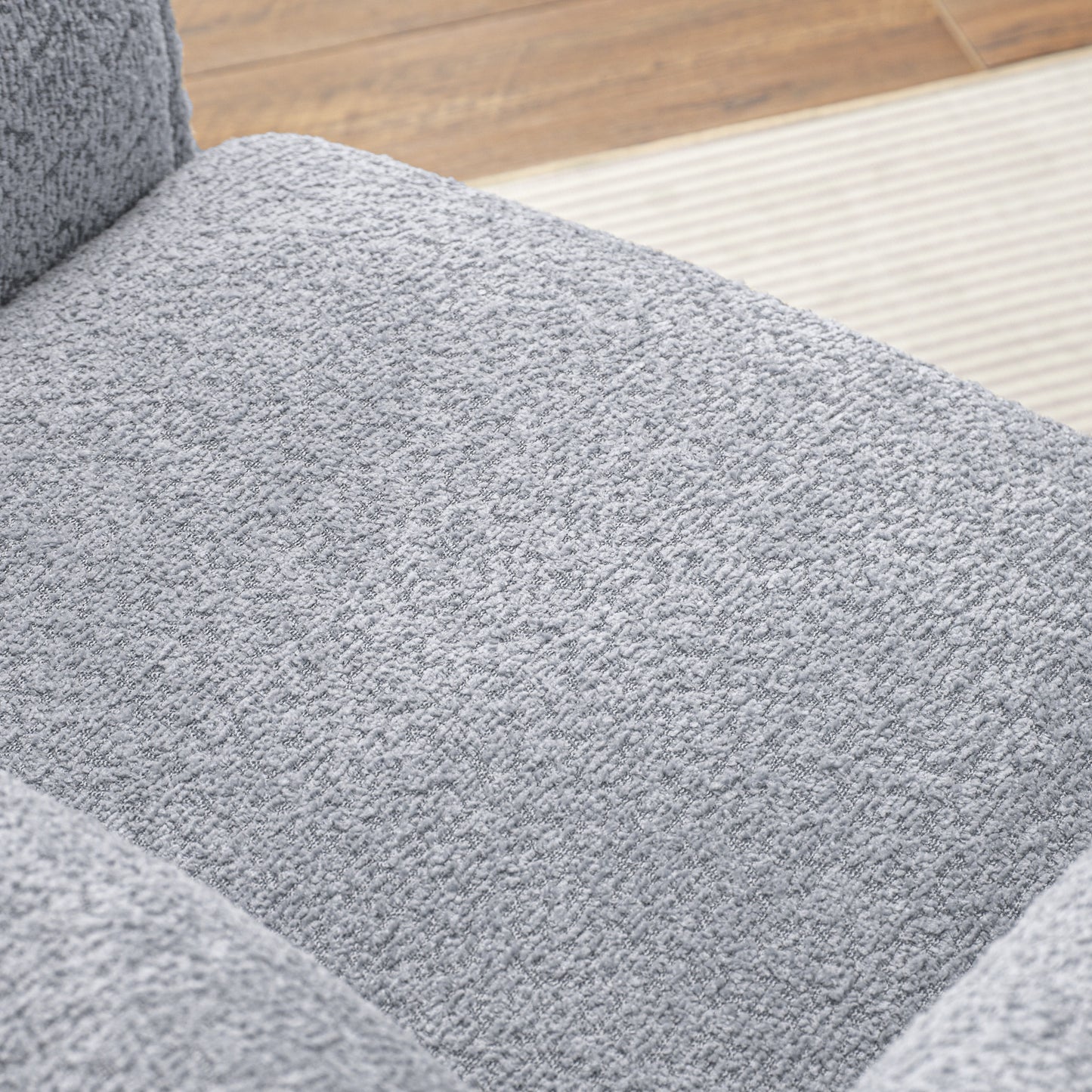 Accent Chair,Fabric Upholstered Comfy Reading Armchair for Living Room,Bedroom Single Seat Sofa Chair with Wood Base,Light Grey