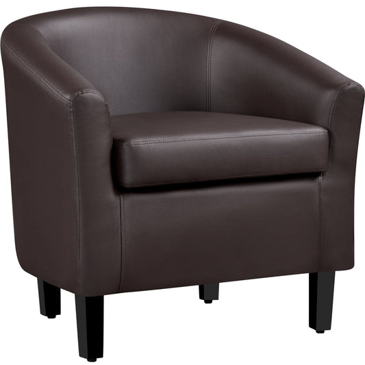 Yaheetech Faux Leather Accent Arm Chair For Living Room, Espresso