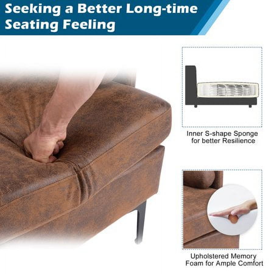 VINGLI Extra Wide Deep Accent Chair, Rustic Mid Century Chair Reading Chair Sofa Chair with Side Pocket for Living Room/Bedroom