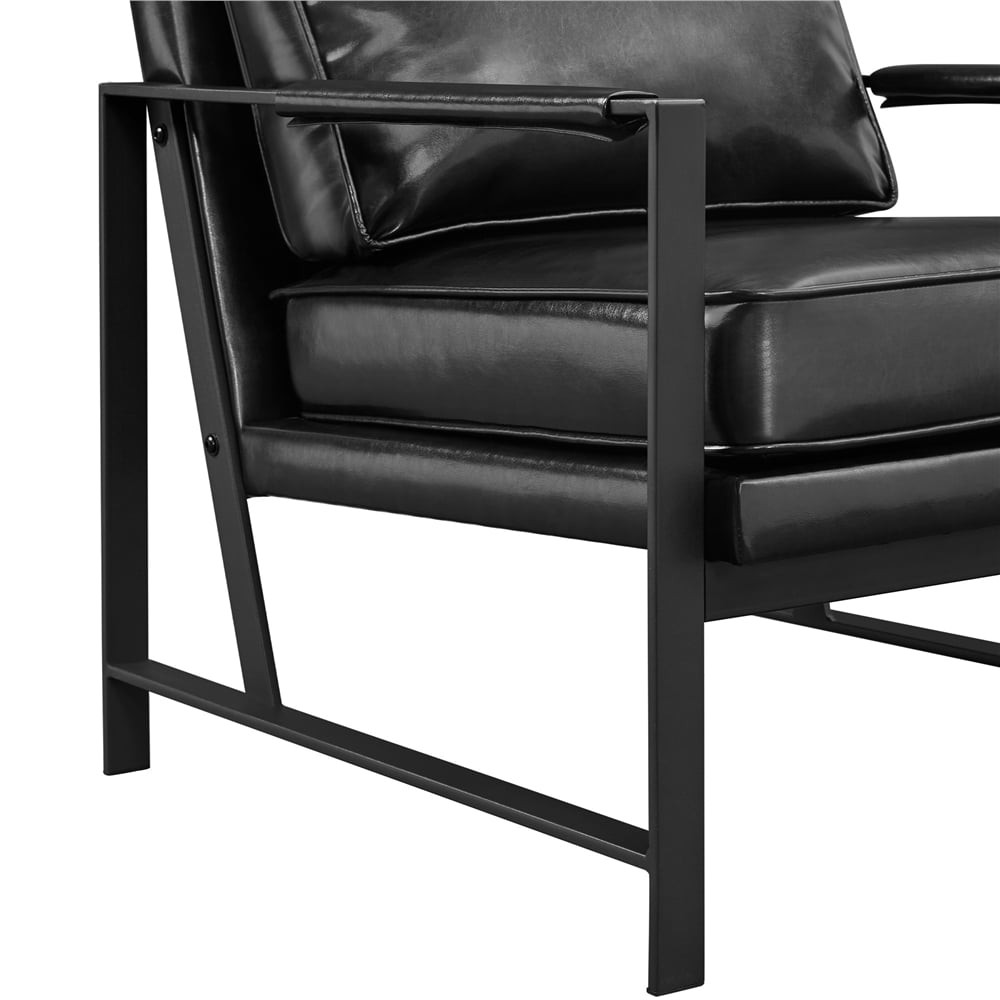 Yaheetech Set of 2 Upholstered Faux Leather Accent Chair,Black