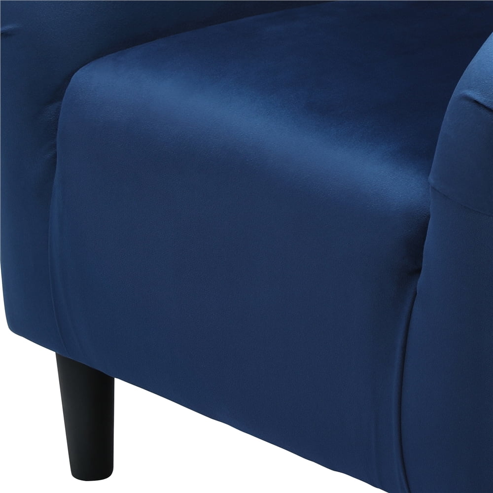 Alden Design Upholstered Barrel Accent Chair, Blue Velvet