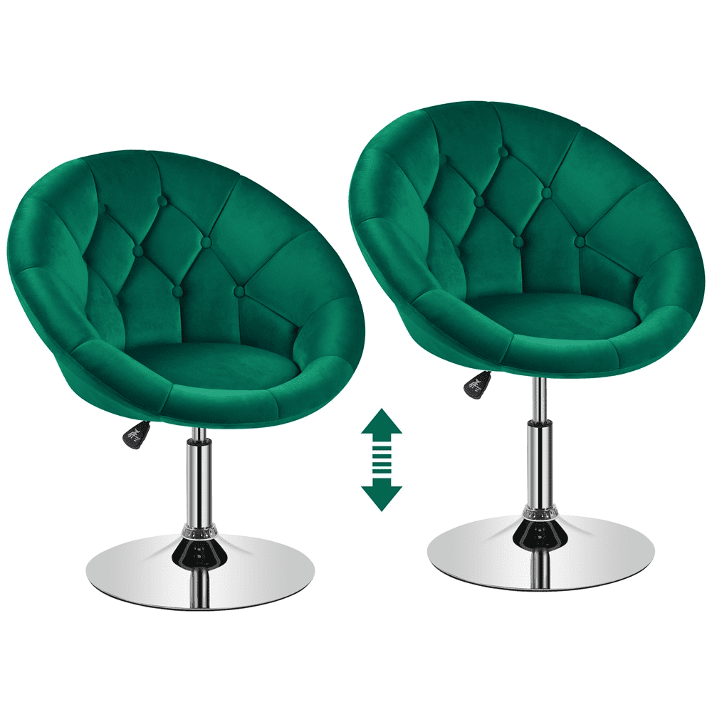 Alden Design Modern Tufted Adjustable Barrel Swivel Accent Chair, Green Velvet